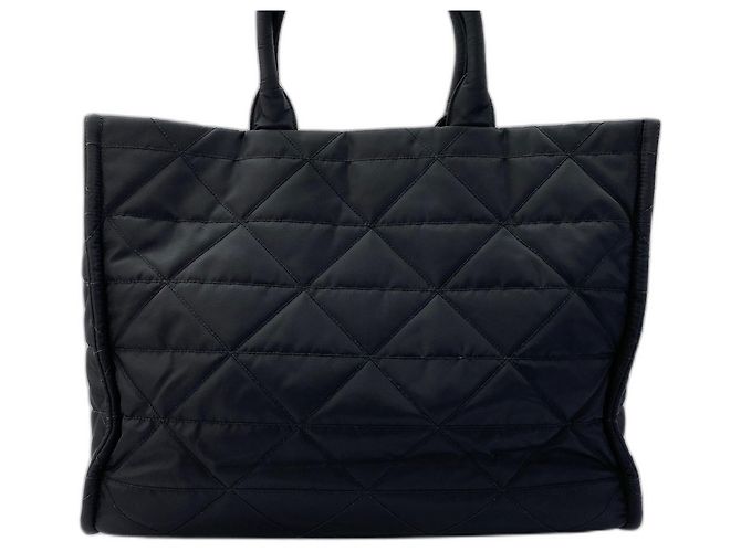 Borsa Tote in Nylon Nero Prada - vista 3