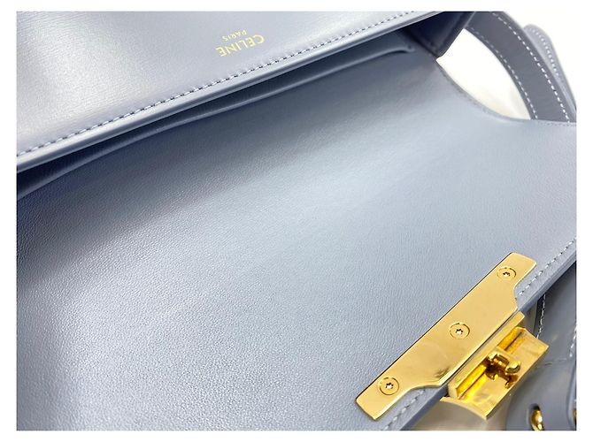 Céline Borsa a tracolla in pelle blu Celine - vista 13