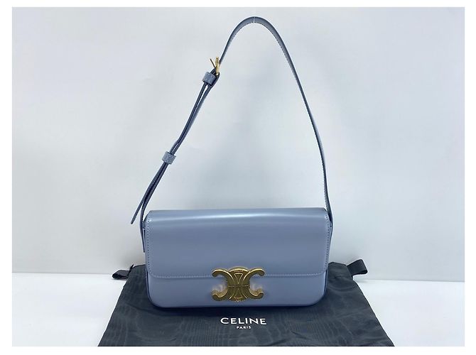 Céline Borsa a tracolla in pelle blu Celine - vista 16