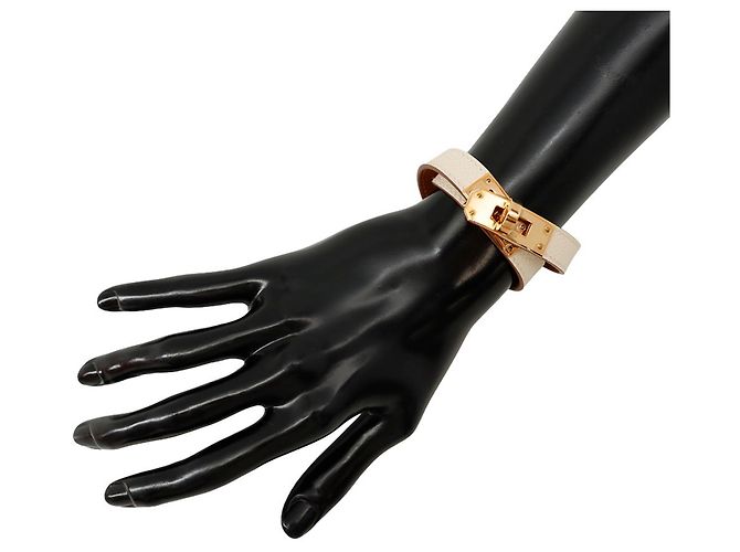 Hermès Bracciale Kelly Double Tour Hermes in Craie Pink - vista 4