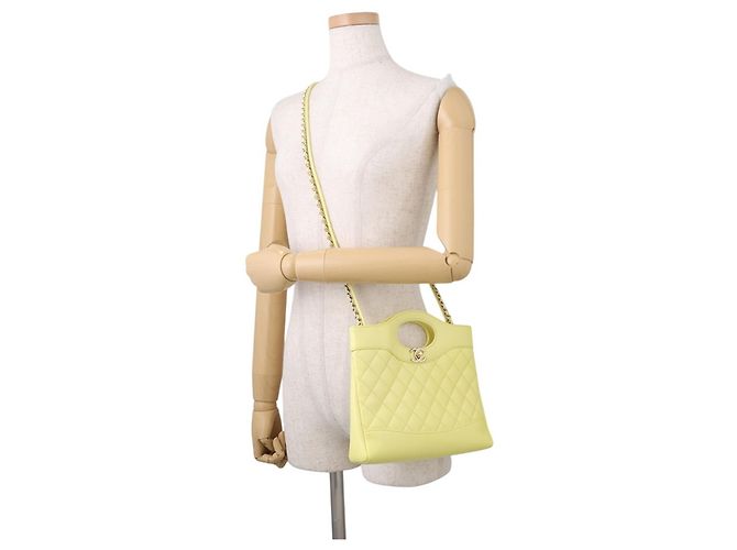 Timeless Borsa a Spalla Chanel Matelasse Small Chain Giallo - vista 5