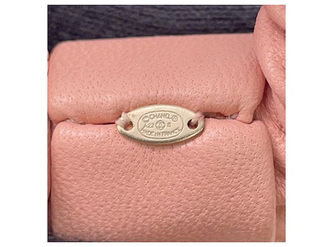 Scrunchie in pelle rosa Chanel - vista 8