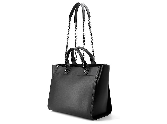 Borsa Tote Chanel Deauville Nero - vista 2