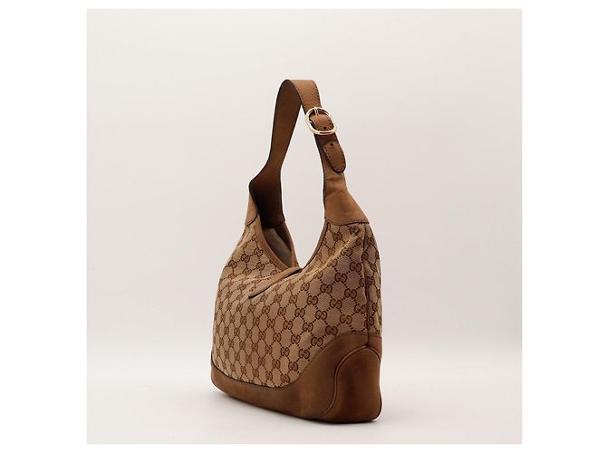 Gucci Borsa Hobo in tela monogram GG Marrone - vista 4