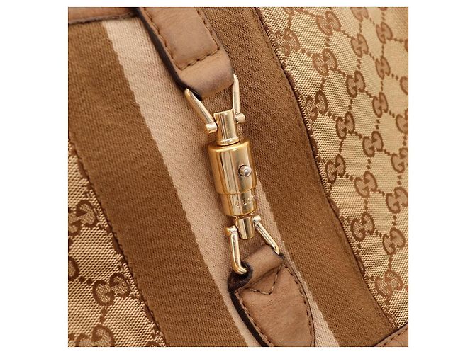 Gucci Borsa Hobo in tela monogram GG Marrone - vista 6
