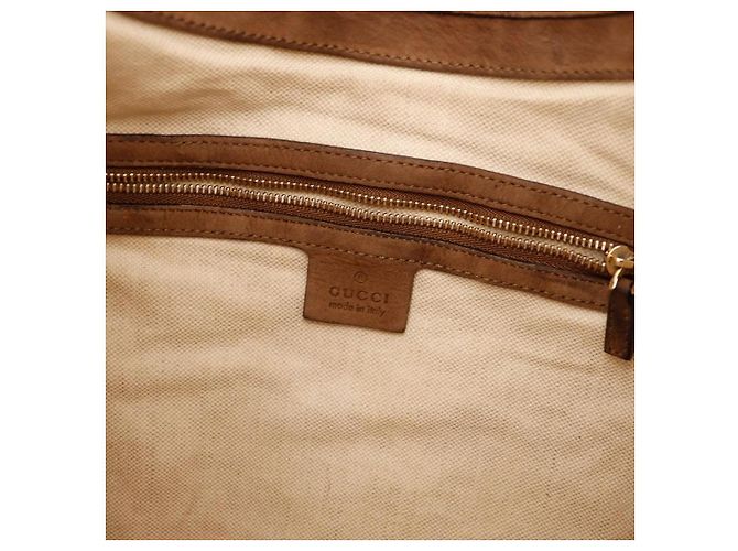 Gucci Borsa Hobo in tela monogram GG Marrone - vista 9