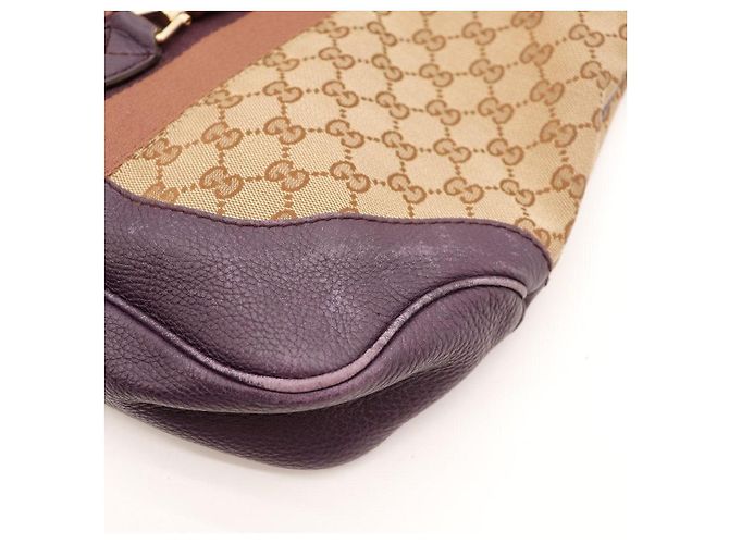 Gucci Jackie Borsa Hobo in Tela Monogram Marrone Beige - vista 9