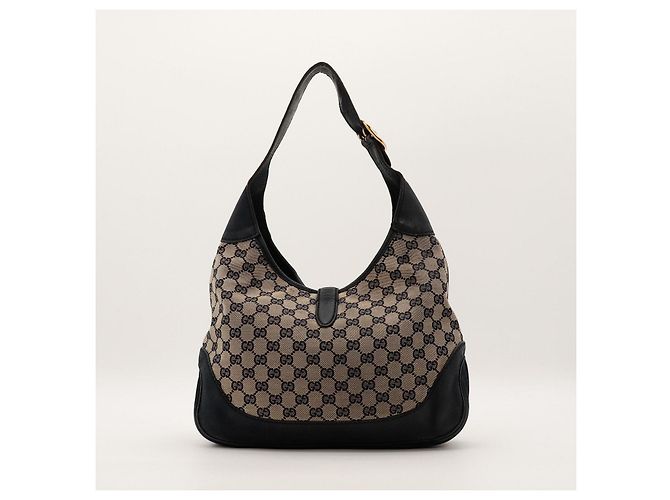 Gucci Borsa Hobo in tela Monogram GG Nero Rosso Beige - vista 3