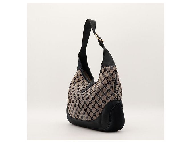 Gucci Borsa Hobo in tela Monogram GG Nero Rosso Beige - vista 4