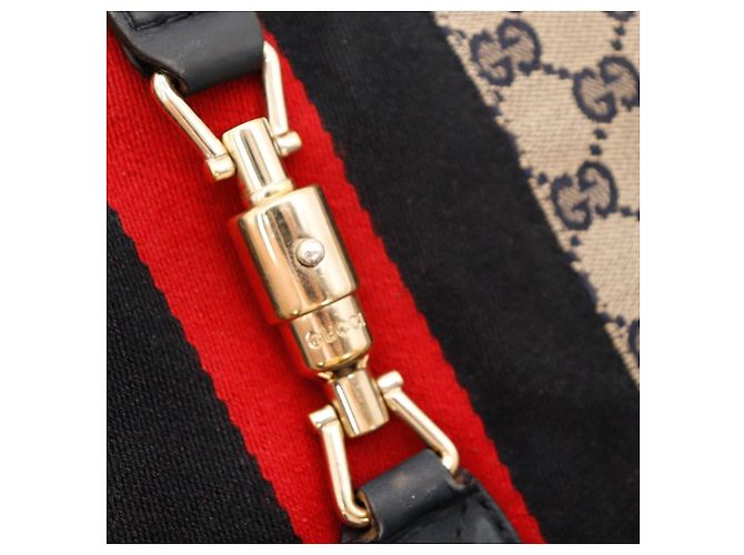 Gucci Borsa Hobo in tela Monogram GG Nero Rosso Beige - vista 7