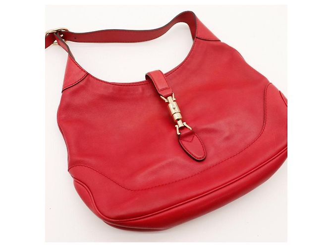 Gucci Jackie 1961 Borsa Hobo in pelle rossa Rosso - vista 6