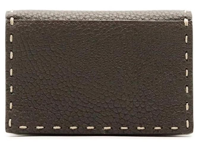 Fendi Selleria Leather Card Holder Brown - view 2