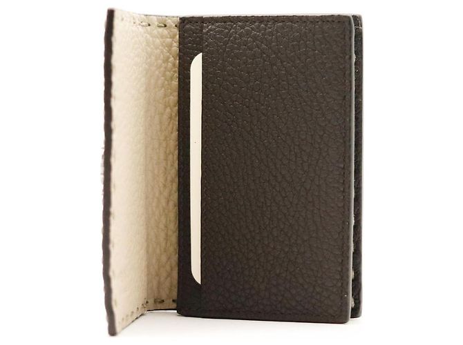 Fendi Selleria Leather Card Holder Brown - view 4