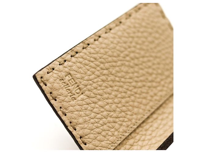 Fendi Selleria Leather Card Holder Brown - view 6