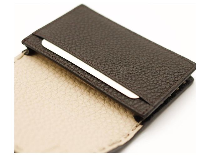 Fendi Selleria Leather Card Holder Brown - view 7
