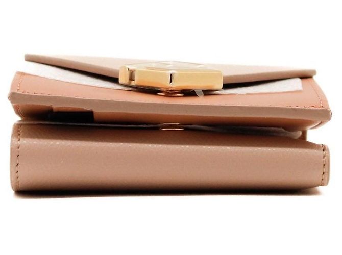 Fendi Cartera bi-fold en cuero Castaño Beige - vista 5