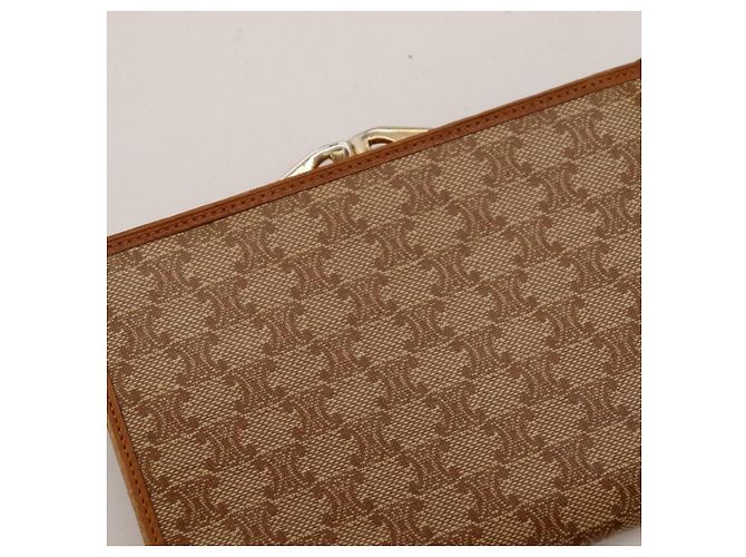 Céline Celine Triomphe Canvas Bi-Fold Wallet Brown - view 6