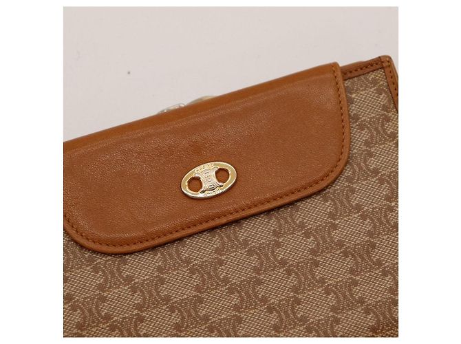 Céline Celine Triomphe Canvas Bi-Fold Wallet Brown - view 7