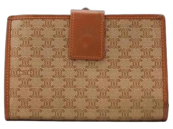Céline Celine Cartera Triomphe de lona Castaño Beige - vista 2