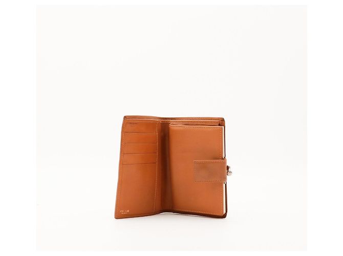 Céline Celine Cartera Triomphe de lona Castaño Beige - vista 5