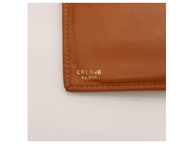 Céline Celine Cartera Triomphe de lona Castaño Beige - vista 7