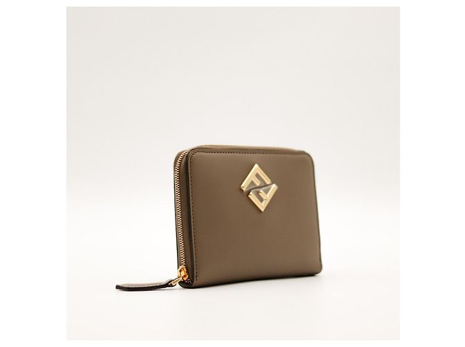 Fendi FF Vertigo Zip-Around Wallet in Brown Leather - view 4