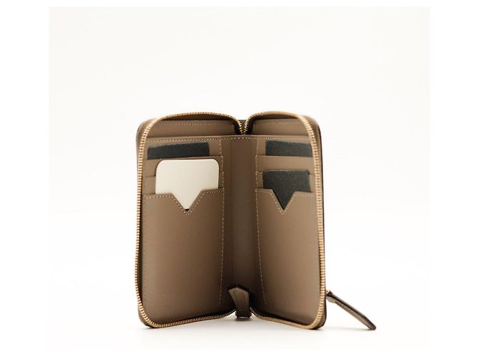 Fendi FF Vertigo Zip-Around Wallet in Brown Leather - view 5