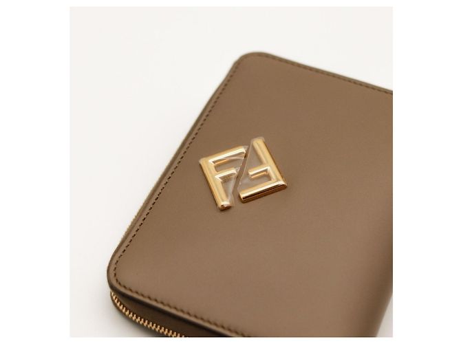 Fendi FF Vertigo Zip-Around Wallet in Brown Leather - view 7