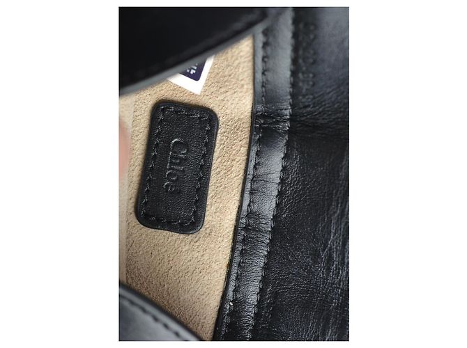 Chloé Mini Borsa Tess in Pelle Nero - vista 11