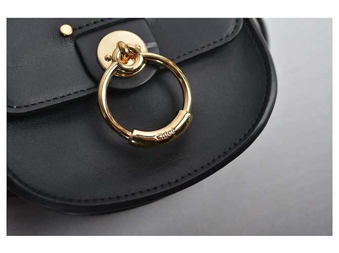 Chloé Mini Borsa Tess in Pelle Nero - vista 14