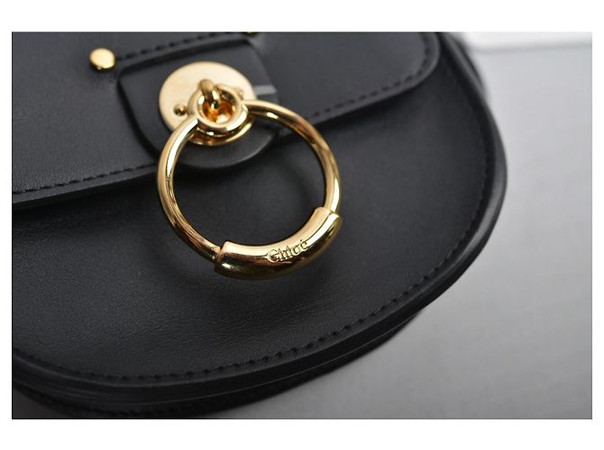 Chloé Mini Borsa Tess in Pelle Nero - vista 15