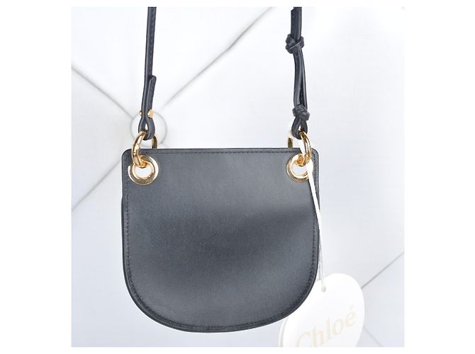 Chloé Mini Borsa Tess in Pelle Nero - vista 5