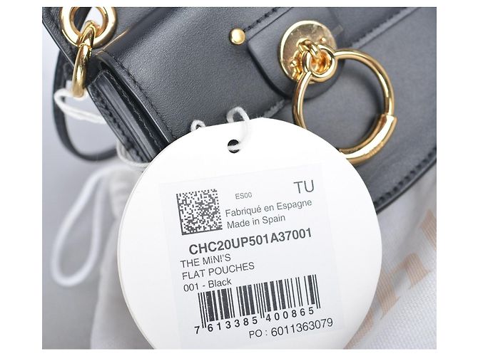 Chloé Mini Borsa Tess in Pelle Nero - vista 9
