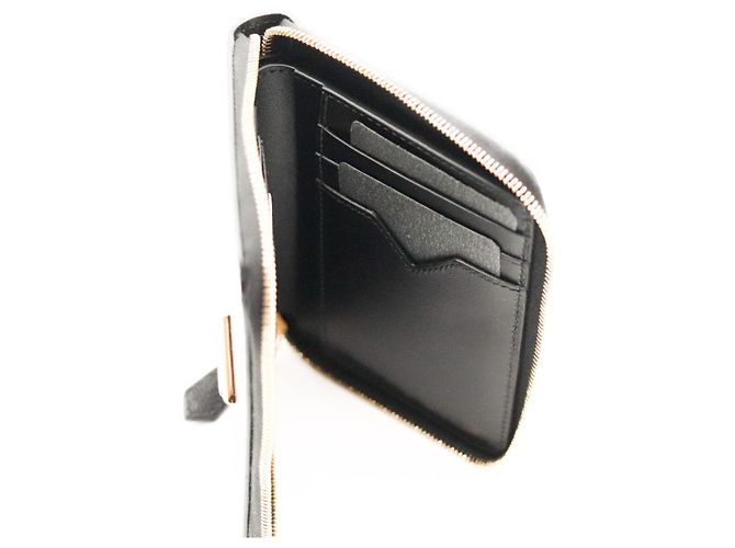 Fendi Leather Zip-Around Wallet Black - view 10