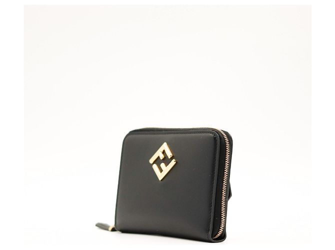 Fendi Leather Zip-Around Wallet Black - view 2