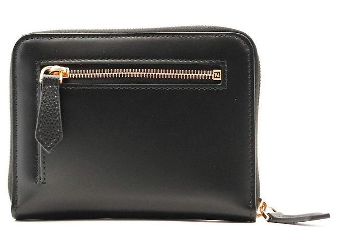 Fendi Leather Zip-Around Wallet Black - view 3
