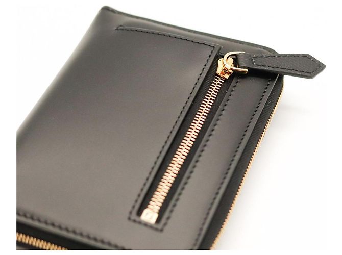 Fendi Leather Zip-Around Wallet Black - view 8