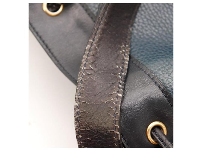 Céline Celine Borsa a Secchiello in Pelle Nero Blu scuro - vista 12
