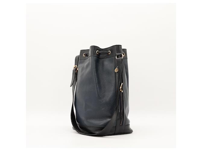 Céline Celine Borsa a Secchiello in Pelle Nero Blu scuro - vista 4