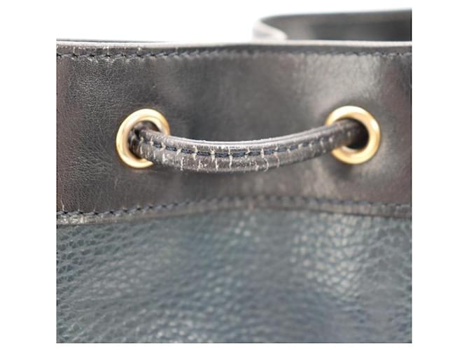 Céline Celine Borsa a Secchiello in Pelle Nero Blu scuro - vista 9