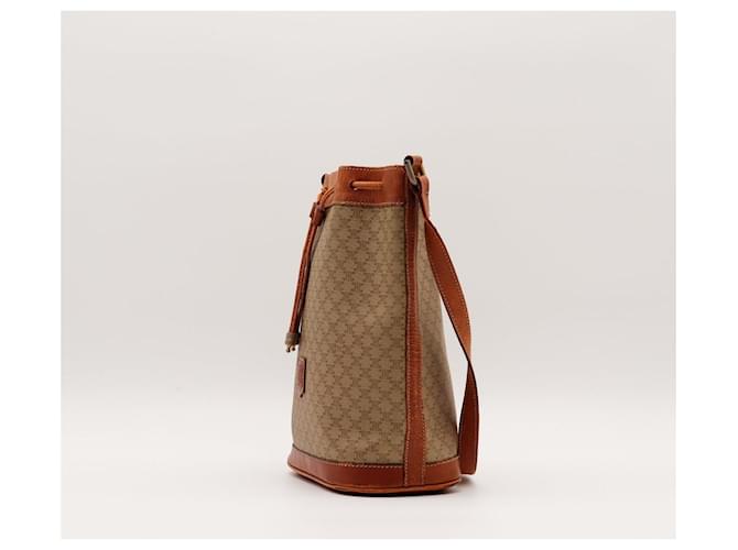 Céline Celine Borsa a Secchiello Tela Monogrammata e Pelle Marrone - vista 2