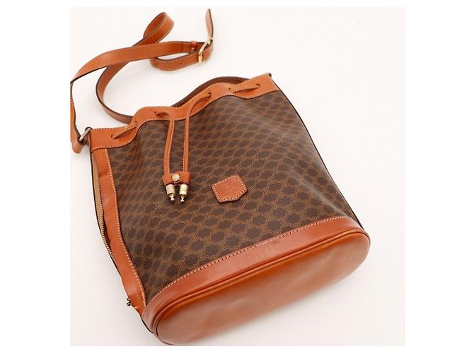 Céline Celine Macadam Monogram Canvas Bucket Bag Braun - Ansicht 6