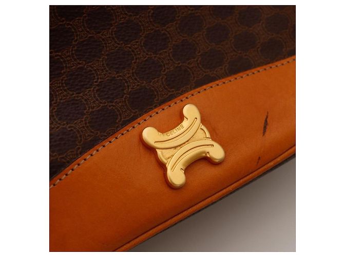 Céline Bolso Bucket Macadam Castaño - vista 9