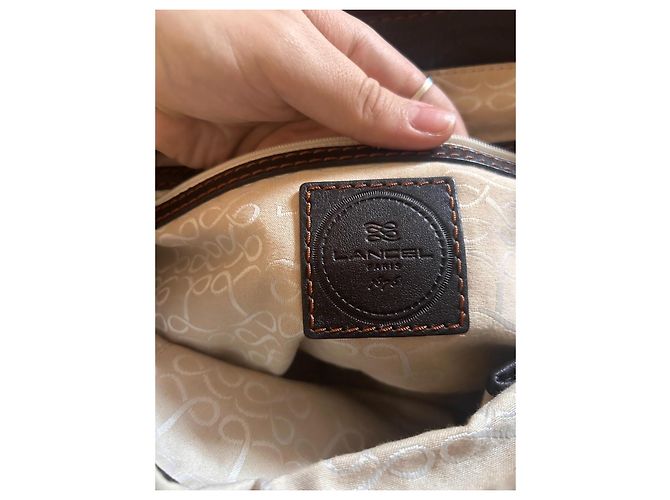 Borsa Lancel in pelle marrone - vista 4