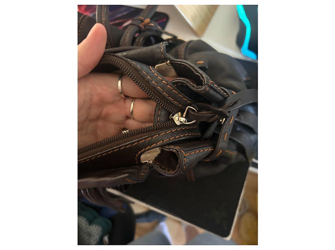 Borsa Lancel in pelle marrone - vista 6