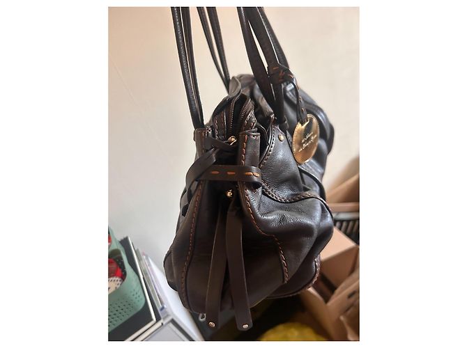 Borsa Lancel in pelle marrone - vista 7