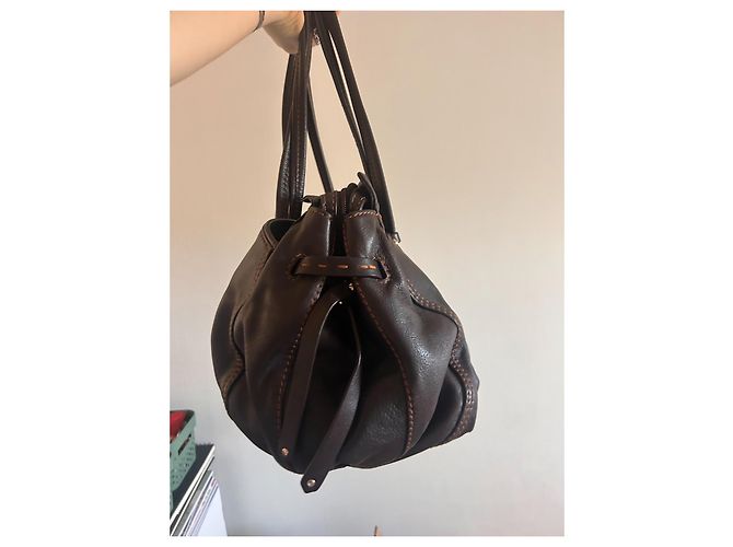 Borsa Lancel in pelle marrone - vista 8