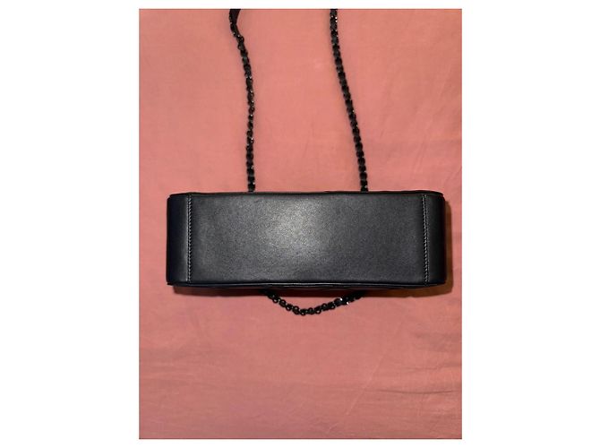 Borsa a tracolla Chanel in pelle nera trapuntata Nero - vista 5