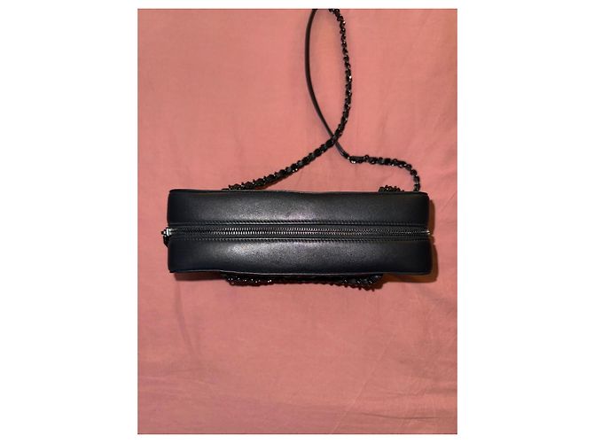 Borsa a tracolla Chanel in pelle nera trapuntata Nero - vista 7