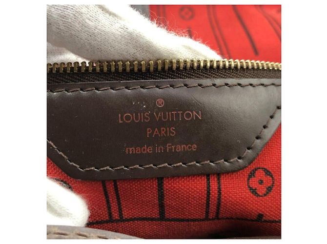 Borsa Tote Louis Vuitton Damier Neverfull MM Marrone Damier ebene - vista 8